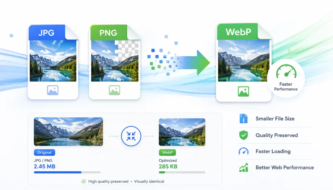 JPG and PNG to WebP: Convert Images Without Quality Loss